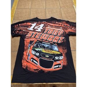 NASCAR Tony Stewart Bass Pro Shop #14 All Over Print Double Sided T Shirt Sz Med